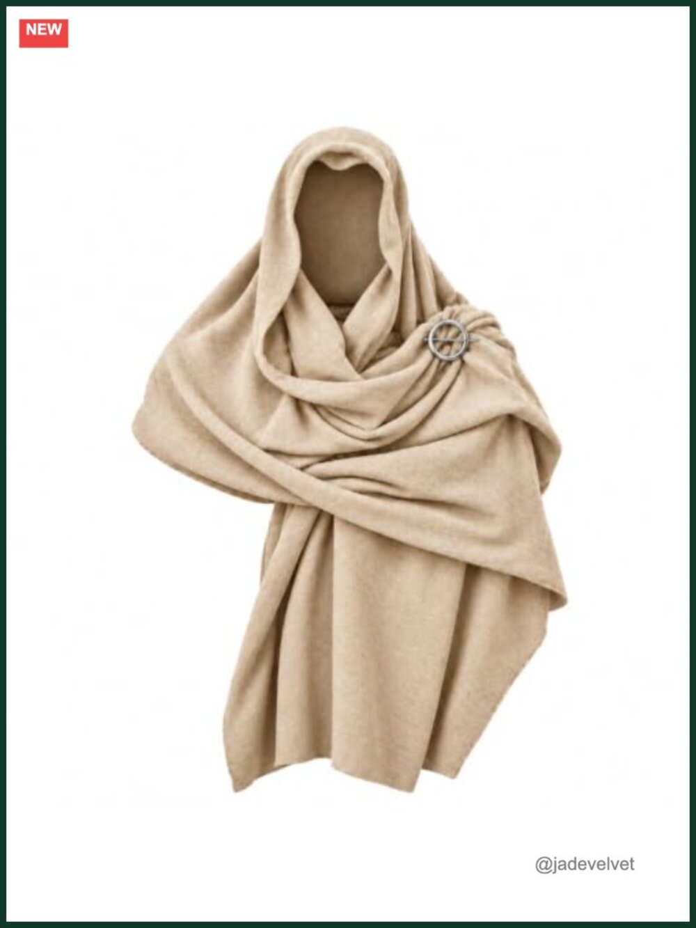 100% Cotton Hooded Shawl Medieval Cloak Renaissance Cape Cowl